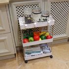 移動可能な野菜ステンレス製の貯蔵のカート、細い転がり浴室の貯蔵のカート